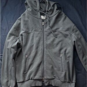 Men's Charcoal Zip-Up Hoodie Sweater